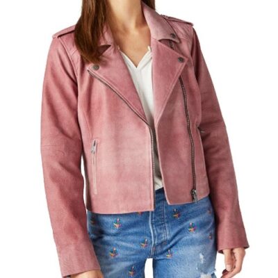 Lyndsey Women's Distressed Biker Leather Jacket