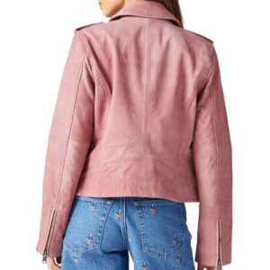 Lyndsey Women's Distressed Biker Leather Jacket