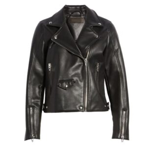 Madekwe: Women's Faux Leather Biker Jacket