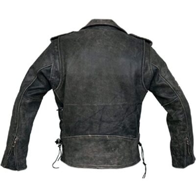 Marlon Brando Mens Stonewash Distressed Vintage Leather Jacket