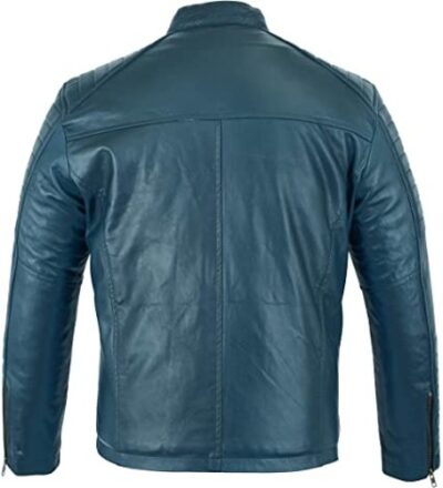 Mens Casual Leather Jacket - Real Genuine Soft Touch Sheepskin Biker Motorcycle Style Leather Coat - Texpeed