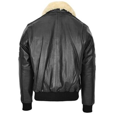 Mens Real Leather Bomber Jacket Aviator Style Pilot-N