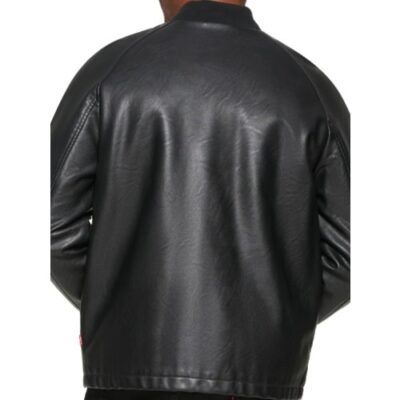Plemons Men's Faux Leather Jacket Water Resistant