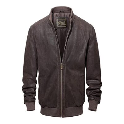REED MEN’S BASEBALL SUEDE LEATHER JACKET (IMPORTED)