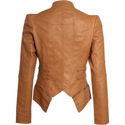 SS7 Womens Faux Leather Biker Jacket