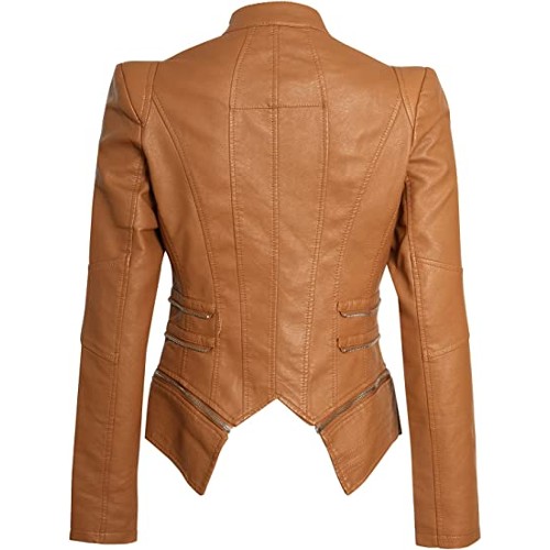 SS7 Womens Faux Leather Biker Jacket