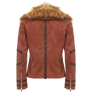 SS7 Women's Faux Suede Fur Biker Jacket