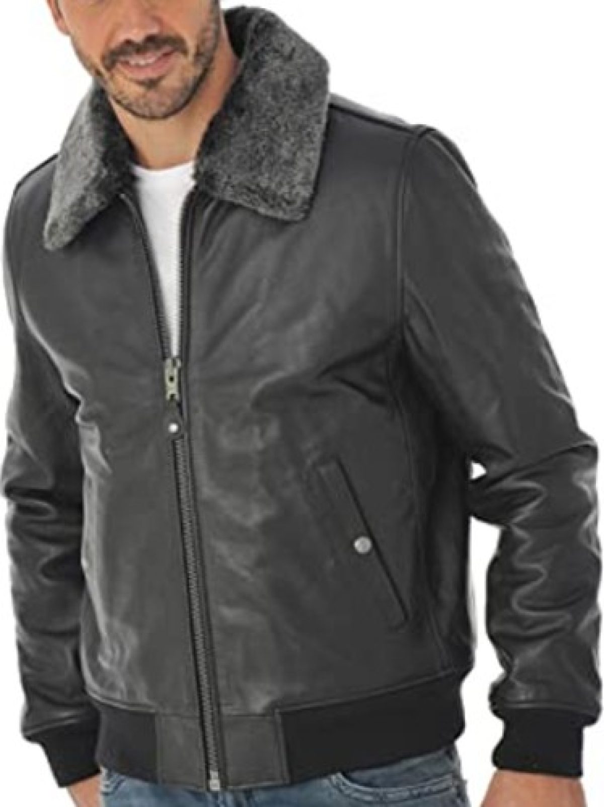 Schott NYC Men's Leather Jacket Real Leather Garments