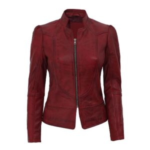 Selena: Women's Slim Distressed Leather Jacket