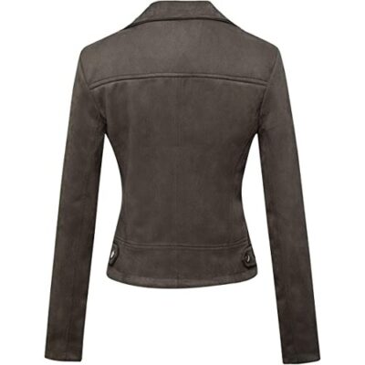 Tanming Women's Faux Suede Leather Jacket