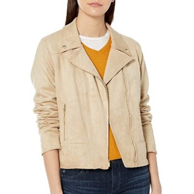 Tommy Hilfiger Women's Suede Moto Faux Leather Jacket