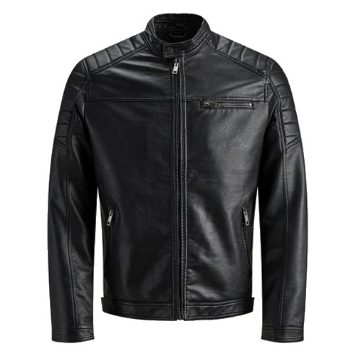 Whibley Men's Faux Leather Biker Jacket