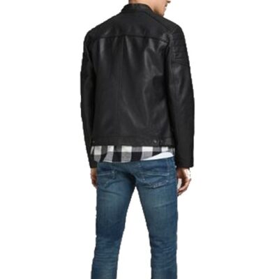 Whibley Men's Faux Leather Biker Jacket