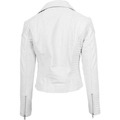 Womens Leather Biker Jacket Cross Zip Style Anna