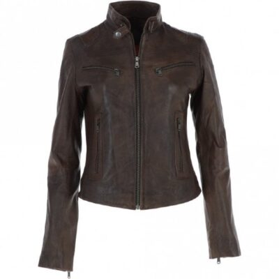 Zouai Women's Biker Leather Jacket