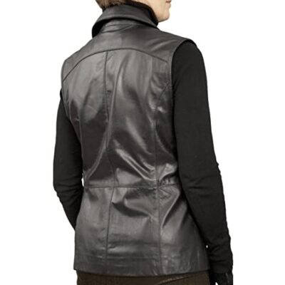 Ashwood Ladies Black Luxury Superior Leather Gilets