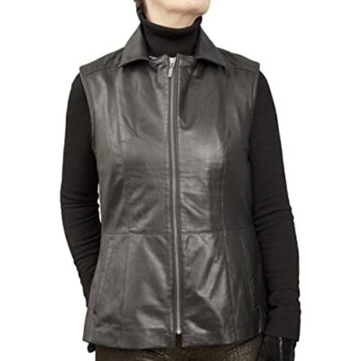 Ashwood Ladies Black Luxury Superior Leather Gilets