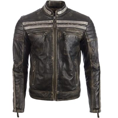 Aviatrix Men’s Real Leather Special Retro Fashion Jacket