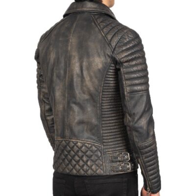 Banderas Men's Distressed Brown Leather Jacket