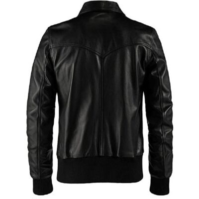 Charlie LONDON The Deal Black Bomber Leather Jacket Mens