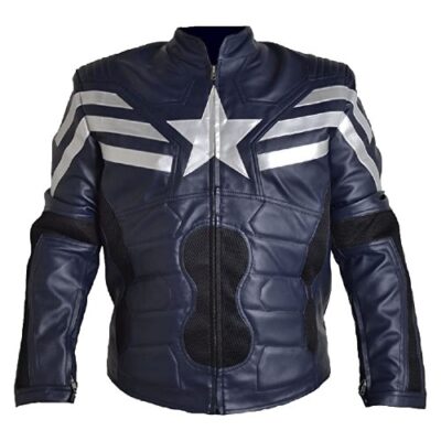 Classyak Men's Captain Leather Soldier Jacket