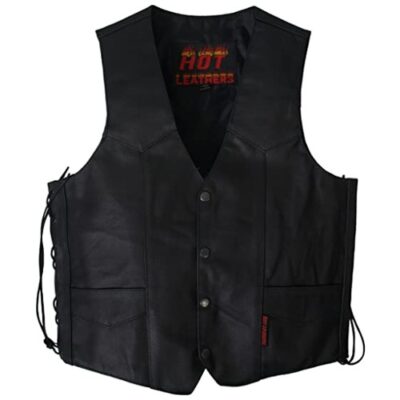 Hot Leathers Black Men's Heavyweight Leather Vest