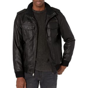 Levi's Men's Faux Leather Sherpa Lined Aviator Bomber Jacket