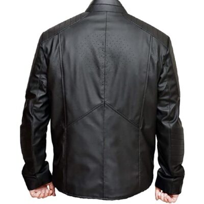 Men's Lambskin Motorcycle Black - Super S Logo Genuine Leather Jacket