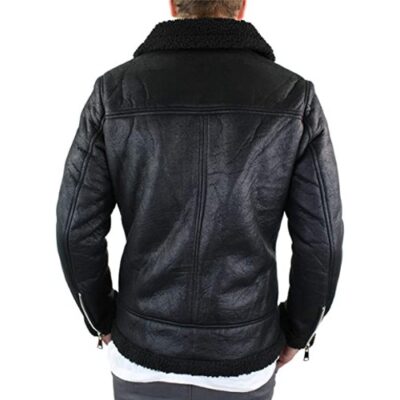 Men Shearling Sheepskin Faux Fur B3 Flying Jacket