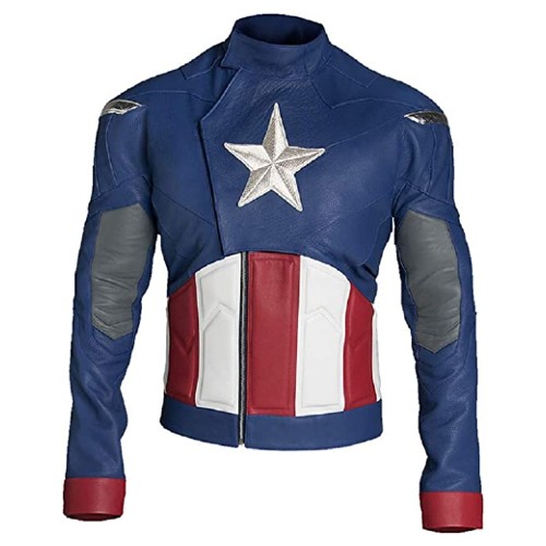 Mens Captain America Avengers Endgame Costume Chris Evans Biker Leather Jacket