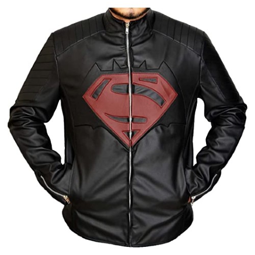 Men's Lambskin Motorcycle Black - Super S Logo Genuine Leather Jacket