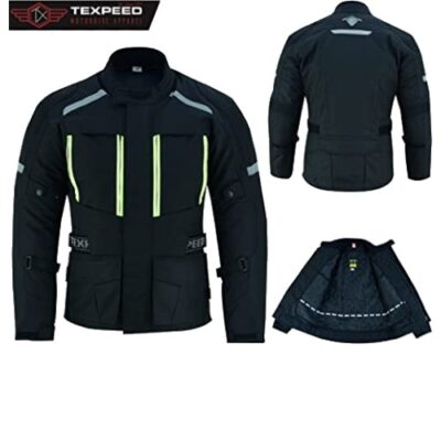 Mens Motorcycle Jacket Waterproof Textile Cordura With Armour - Texpeed