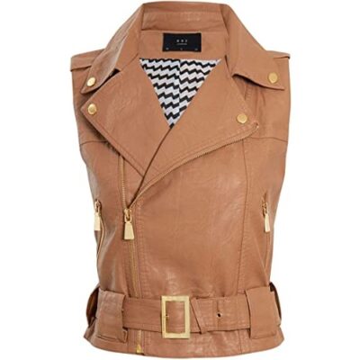 SS7 Women's Faux Leather Gilet Biker Jacket