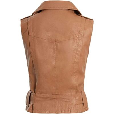 SS7 Women's Faux Leather Gilet Biker Jacket