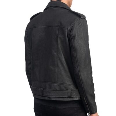 Saltzman: Men's Distressed Biker Leather Jacket