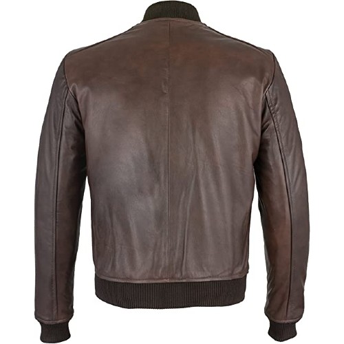 Sand Style Bomber Slim Fit Leather Jackets Men's