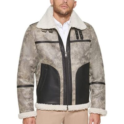 Tommy Hilfiger Men's Faux Shearling Aviator Jacket