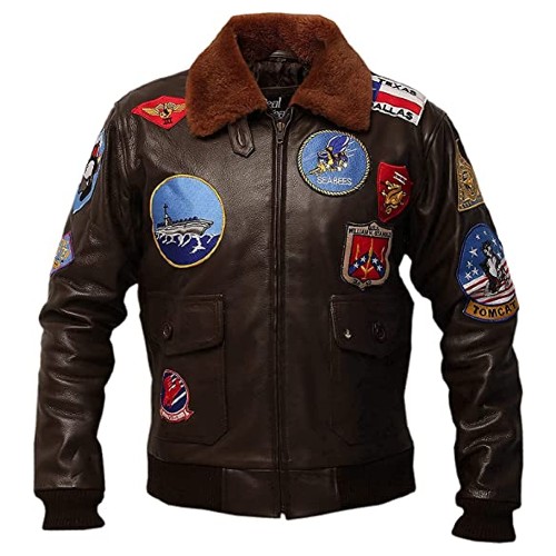 Top Maverick Gun Jacket for Men Mens Real Leather Aviator Jacket