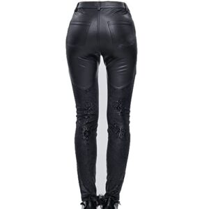 2022 Autumn and Winter New Women's Tights Leather Stitching lace