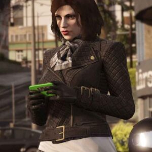 GTA 6 Women's QUILTED LEATHER JACKET
