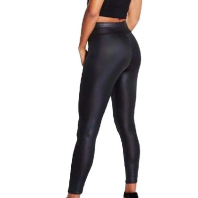Lovetoenvy Ladies Black Wet Look Faux Leather Leggings