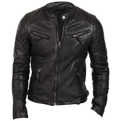 Men's Slim Fit Distressed Leather Jacket motorcycle Leather Jacket