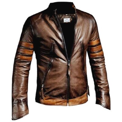 VearFit X-Men Wolverine Superhero Real Brown Leather Jacket