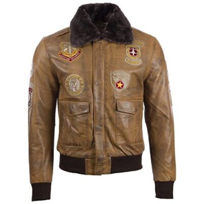 Aviatrix Men's Real Leather Aviator Pilot Bomber Jacket (JWR3)