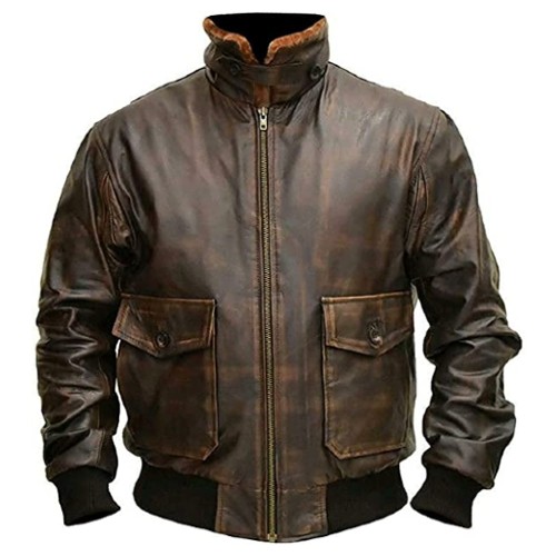 g 1 brown bomber aviator pilot flight navy distressed leather jacket