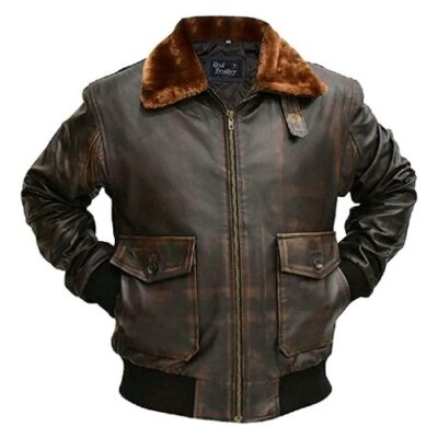 g 1 brown bomber aviator pilot flight navy distressed leather jacket