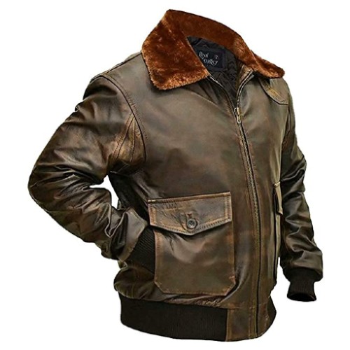 g 1 brown bomber aviator pilot flight navy distressed leather jacket