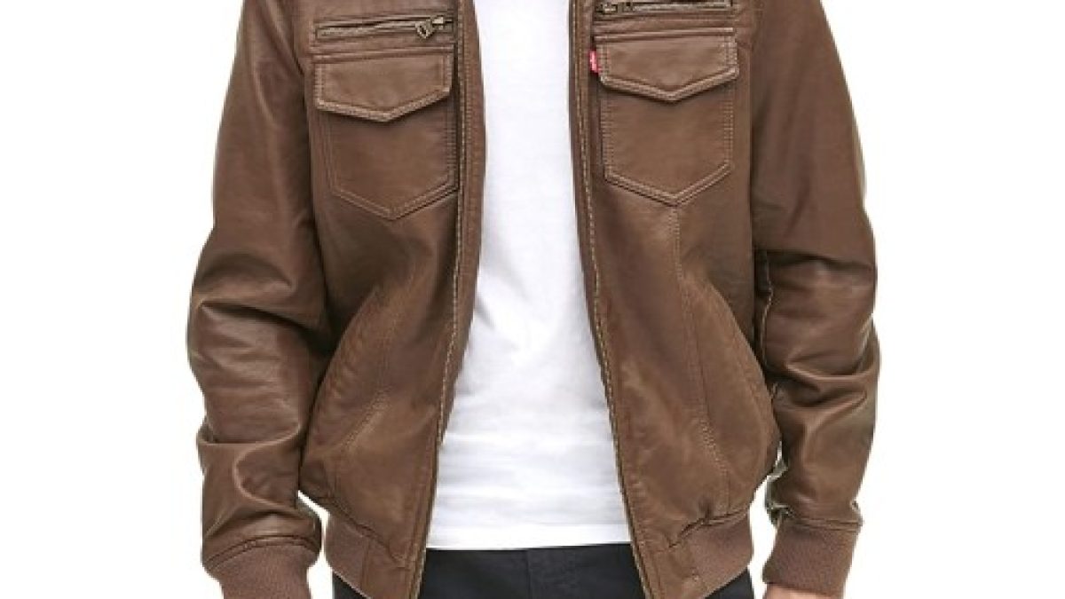 Levi's Men's Faux Leather Hooded Bomber Jacket Faux Sherpa store Lined XL Brown