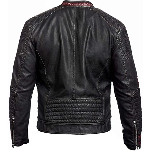 mens mass effect 3 n7 commander shepard black gaming costume leather jacket