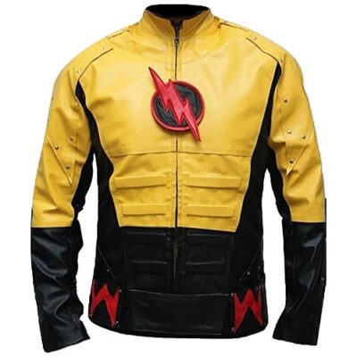 Men's Fashion Reverse Flash Leather Jacket Multicolored
